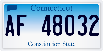 CT license plate AF48032