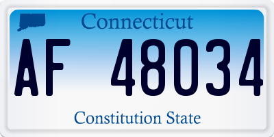 CT license plate AF48034