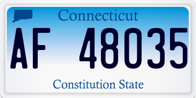 CT license plate AF48035