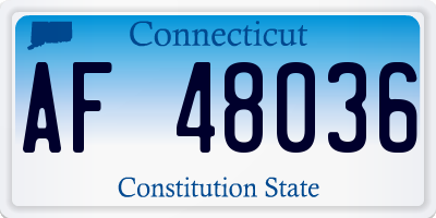 CT license plate AF48036