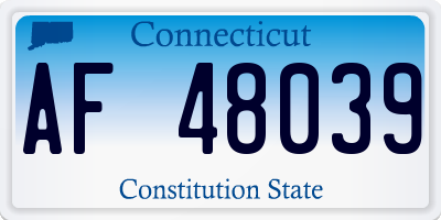 CT license plate AF48039