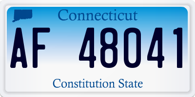 CT license plate AF48041