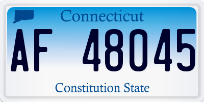 CT license plate AF48045