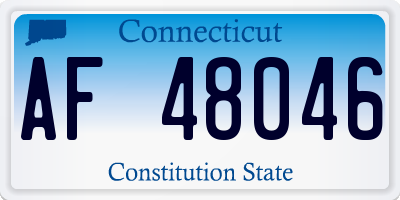 CT license plate AF48046