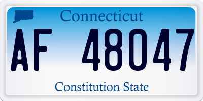 CT license plate AF48047