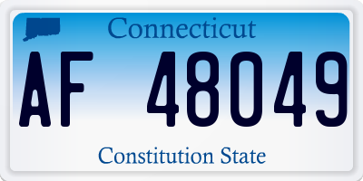 CT license plate AF48049