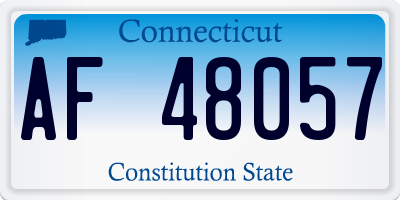 CT license plate AF48057