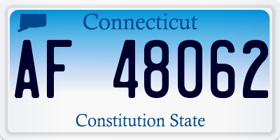 CT license plate AF48062