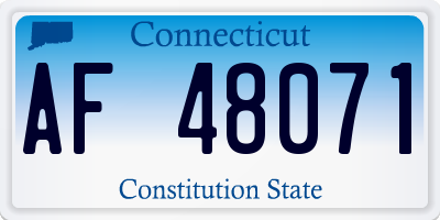 CT license plate AF48071
