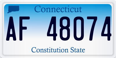 CT license plate AF48074