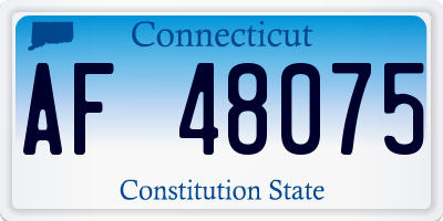 CT license plate AF48075