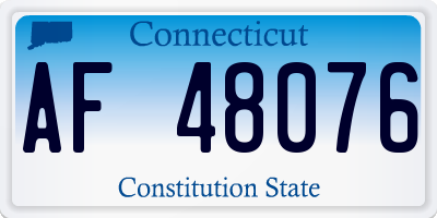 CT license plate AF48076