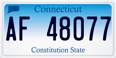 CT license plate AF48077