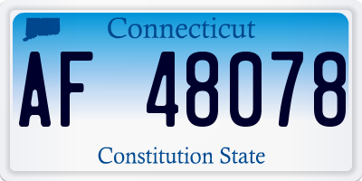 CT license plate AF48078