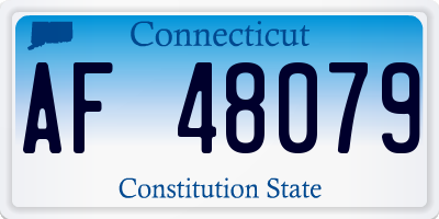 CT license plate AF48079