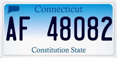 CT license plate AF48082