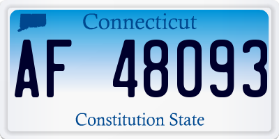 CT license plate AF48093