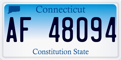 CT license plate AF48094