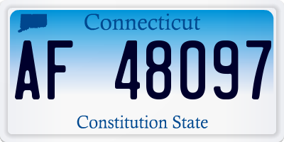 CT license plate AF48097