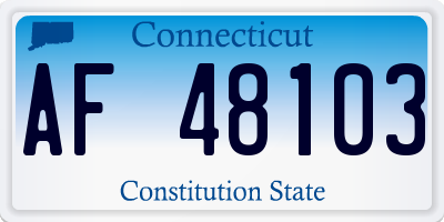 CT license plate AF48103