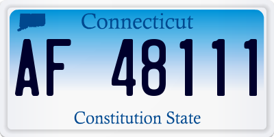 CT license plate AF48111