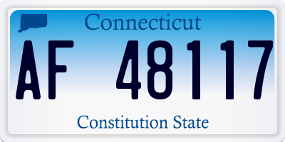 CT license plate AF48117