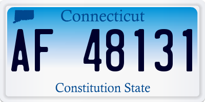 CT license plate AF48131