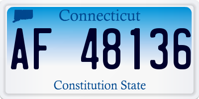 CT license plate AF48136
