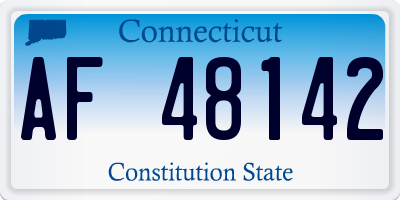 CT license plate AF48142