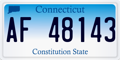 CT license plate AF48143
