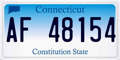 CT license plate AF48154