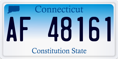 CT license plate AF48161
