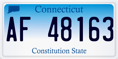 CT license plate AF48163