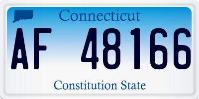 CT license plate AF48166