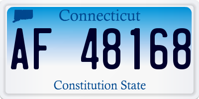 CT license plate AF48168