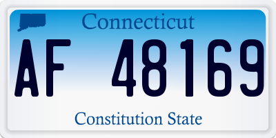 CT license plate AF48169