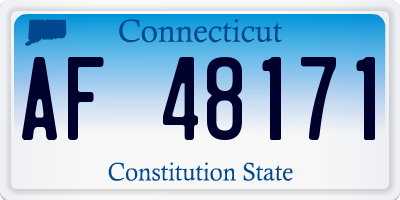 CT license plate AF48171