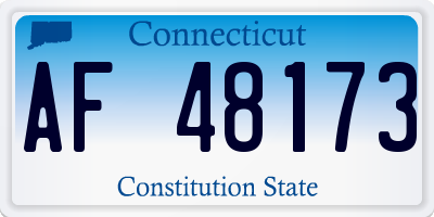 CT license plate AF48173