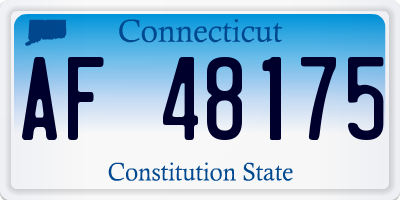 CT license plate AF48175