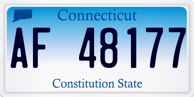 CT license plate AF48177