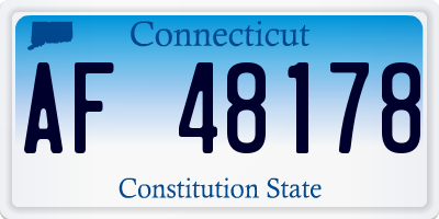 CT license plate AF48178