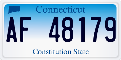CT license plate AF48179