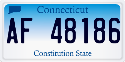 CT license plate AF48186