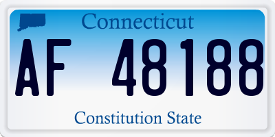 CT license plate AF48188
