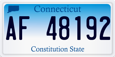 CT license plate AF48192