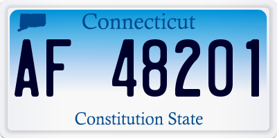 CT license plate AF48201