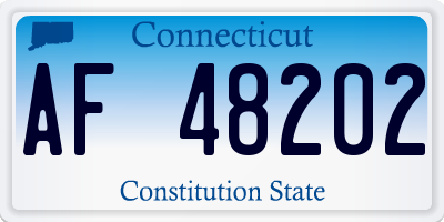 CT license plate AF48202