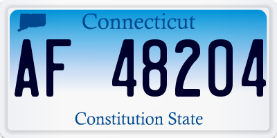CT license plate AF48204
