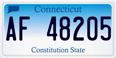 CT license plate AF48205