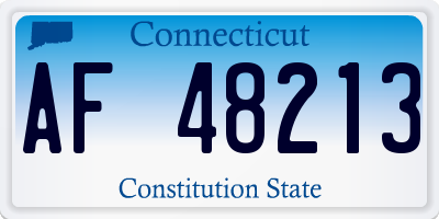 CT license plate AF48213